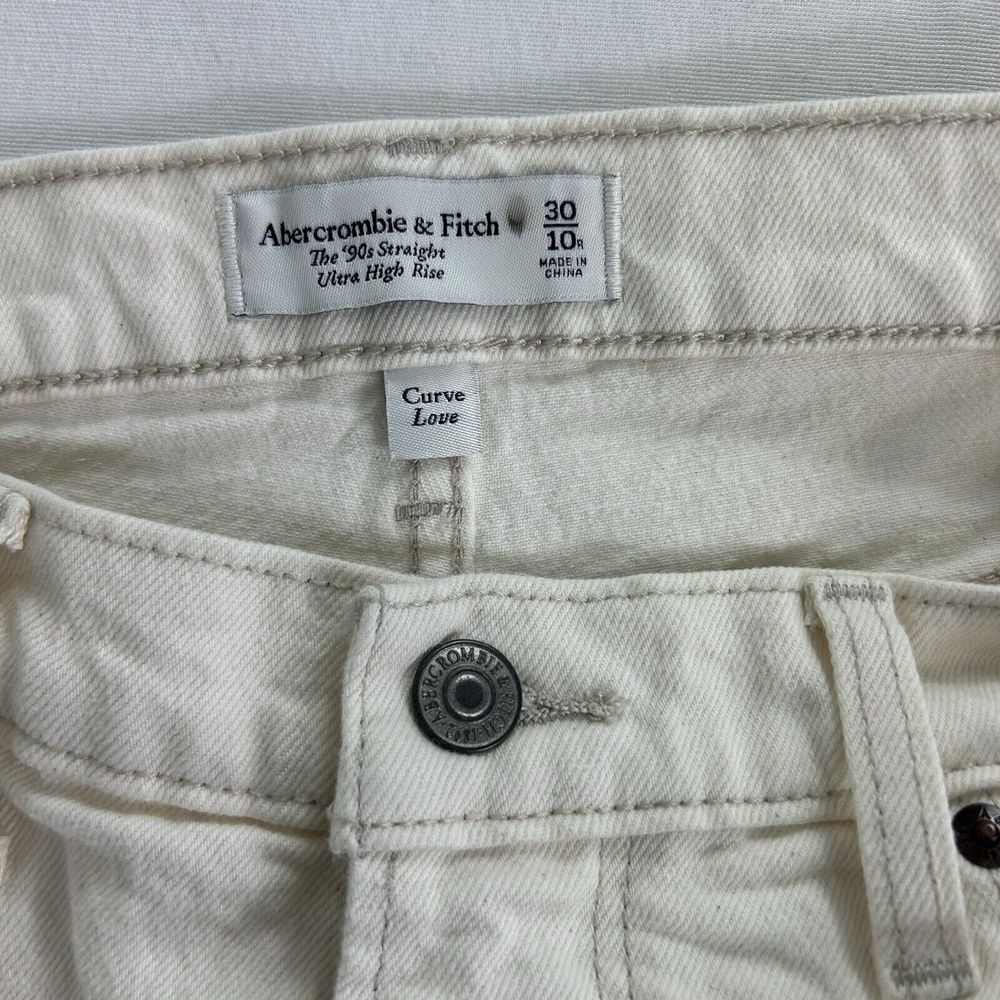 Abercrombie & Fitch The 90s Straight Ultra High Rise Curve Love Jeans Size 30 10 - Picture 8 of 15
